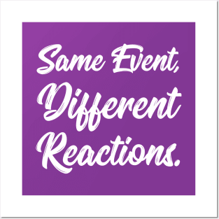 Same Event, Different Reactions. | Stoic | Life | Quotes | Purple Posters and Art